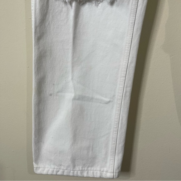 RE/DONE White Distressed 90's High Rise Loose Jeans in White With Rips Size 24 - Picture 10 of 10